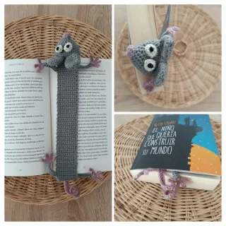 Marcapáginas rata crochet