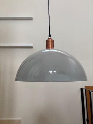 Lámpara colgante vintage gris y dorada