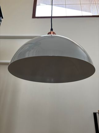 Lámpara colgante vintage gris y dorada