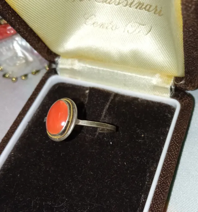 ‼️Anello antico corallo e Argento