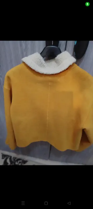 Giubbotto donna giallo con pelliccia