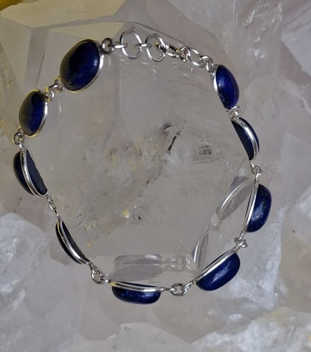 Pulsera de Lapislázuli en Plata de Ley