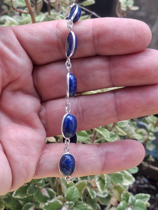Pulsera de Lapislázuli en Plata de Ley