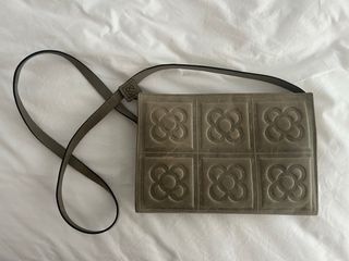Bolso en piel Flor de Barcelona Gris