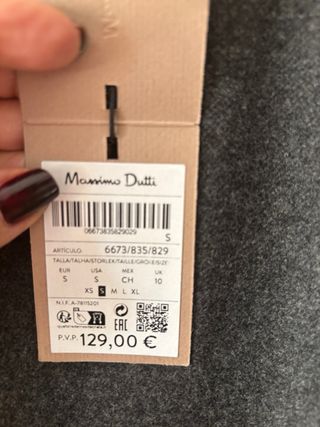 Mono Massimo Dutti Gris Talla S