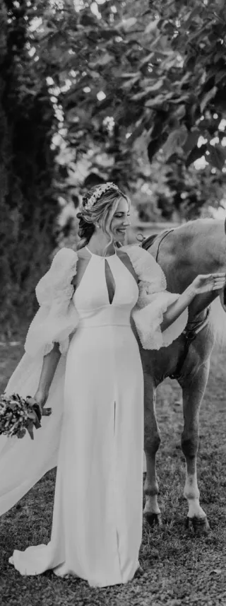 Vestido de novia + capa