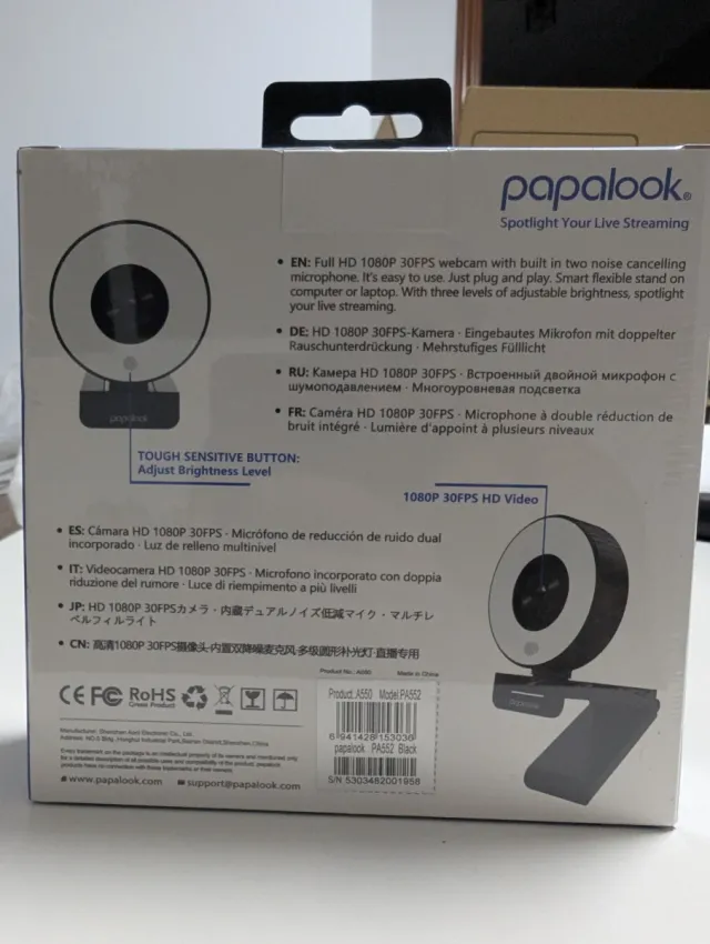 Webcam Papalook HD 1080P PA552