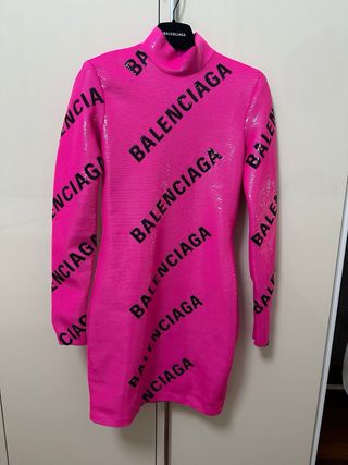 Vestito Balenciaga rosa paillettes