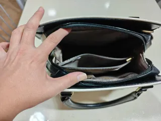 Bolso elegante lazo negro blanco