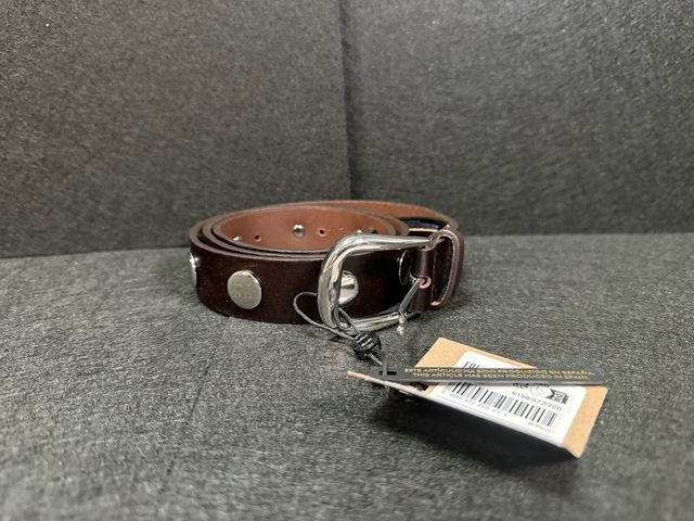 Cinturón Massimo Dutti Mujer Marrón y Plateado