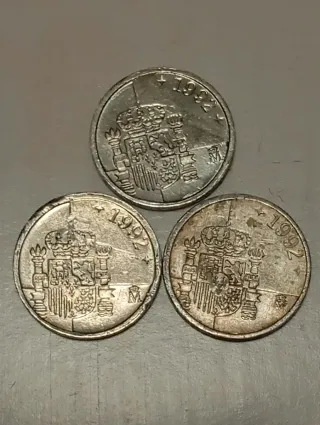 Lote 3 Monedas 1 Peseta 1992 España