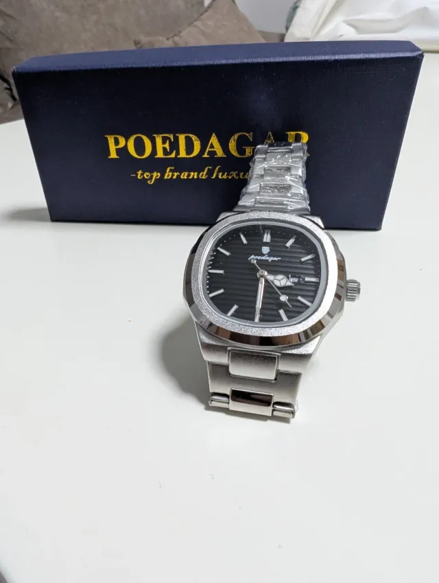 Reloj Poedagar Acero Inoxidable Negro