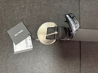 Cinturón Massimo Dutti Mujer Negro Hebilla Platead
