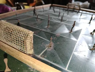 Futbolín antiguo madera y chapa