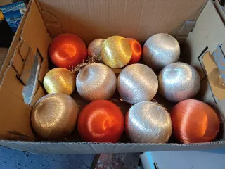Palline decorative filate oro, arancio, argento