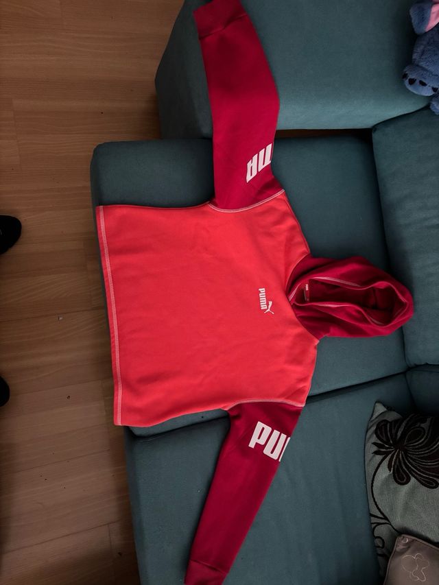 Sudadera Puma niña rosa y roja