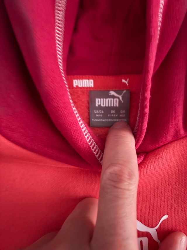 Sudadera Puma niña rosa y roja