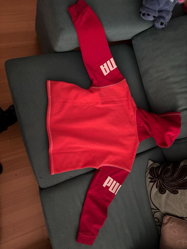 Sudadera Puma niña rosa y roja