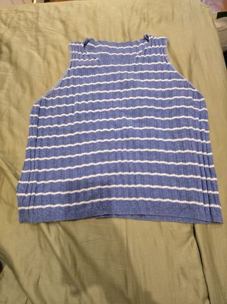Blusa de rayas azul y blanco