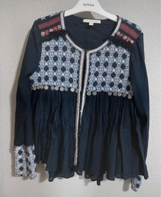 Chaqueta Zara Bordada Estilo Boho
