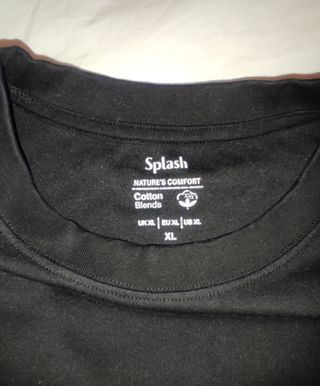 Camiseta Negra Splash Talla XL