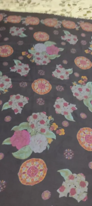 Pañuelo pasmina con estampado floral azules y rosa