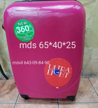 Maleta rosa 65x40x25 con ruedas 360