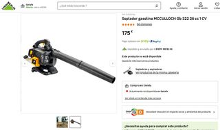 Soplador Gasolina McCulloch GB 322 26cc