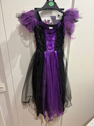 Disfraz Bruja Halloween Niña Morado Negro