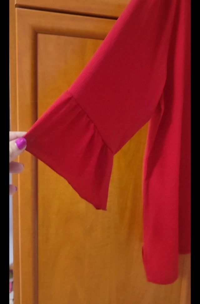 Blusa roja manga acampanada Precchio