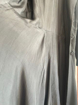 Abrigo Vintage Negro Bordado, TS/M