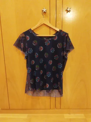 Blusa Desigual Estampada Talla M en realidad
