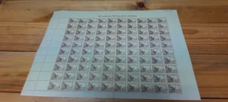 Pliego 100 sellos Correos 5 céntimos Ptas L.143725