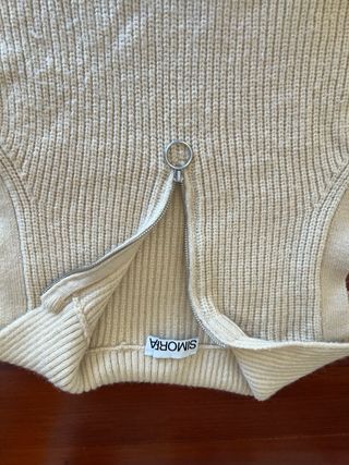 Jersey Simorra Beige Cuello Cremallera