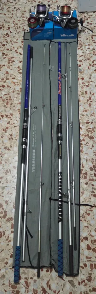 Pareja Cañas y Carretes Surfcasting Vercelli