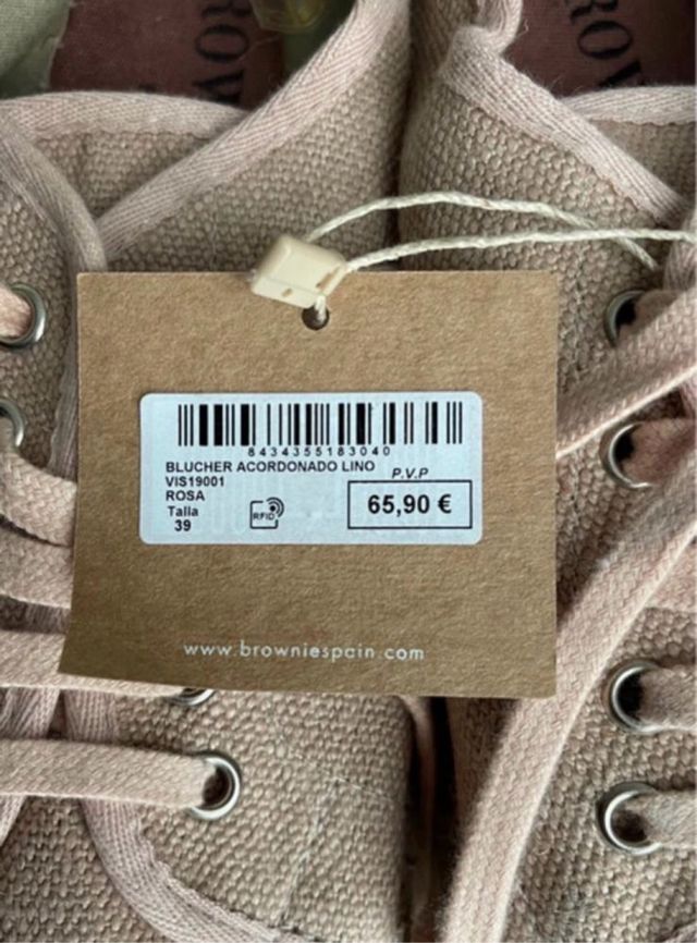 Zapatillas Lino Rosa Brownie Talla 39
