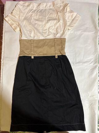 Vestido mujer beige, negro, blanco
