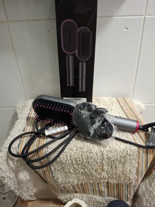 Cepillo Alisador Elehot Gris y Rosa