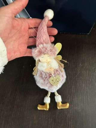 Decorazione angioletto rosa e oro