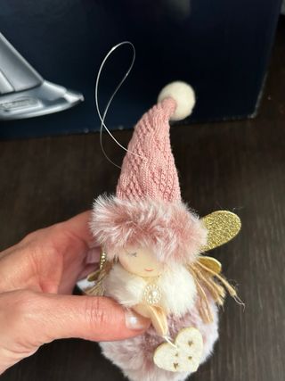 Decorazione angioletto rosa e oro