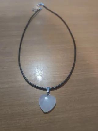Colgante de corazón Cuarzo Rosa