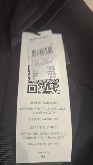 Traje neopreno Roxy Talla 4.5 sin estrenar