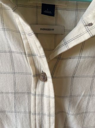 Blusa Beige Cuadros Talla M