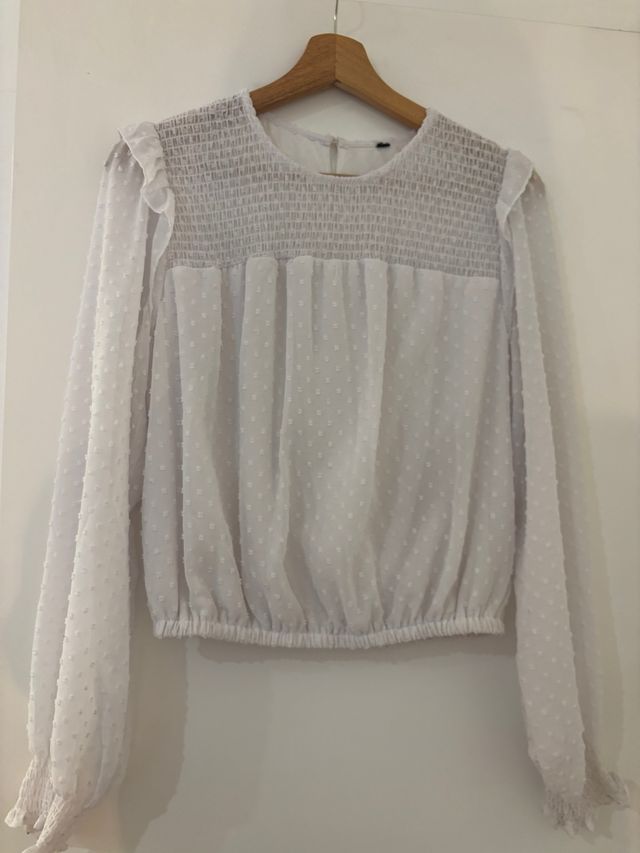 Blusa blanca manga larga
