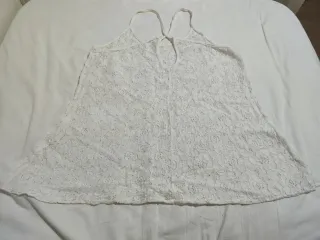 Camiseta tirantes encaje Lefties blanca