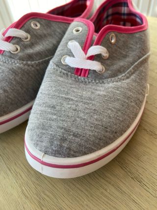 Scarpe tela grigio fucsia