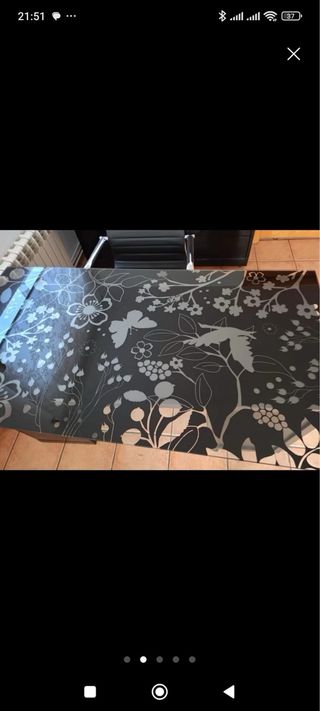 Mesa de despacho cristal negro