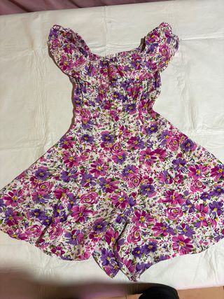 Vestido floral rosa y morado