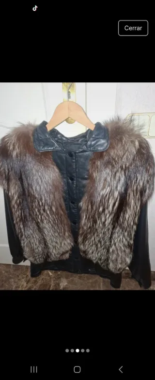 Chaqueta retro con pelo de zorro