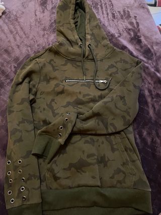 Sudadera Camuflaje con Cremallera y Ojetes